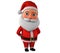 Little Santa Claus character is hiding his hands behind his back on a white background. 3d rendering. Illustration for advertising