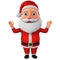 Little Santa Claus shows okay isolated white background. 3D rendered Illustration for advertising