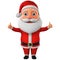 Little Santa Claus shows two thumbs up. 3D rendered Illustration for advertising