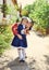 Little schoolgirl with mother