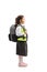 Little schoolgirl with a safety vest standing