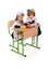 Little Schoolgirls sitting at a desk