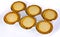 Little shop bought fruit pies isolated on a whit background.