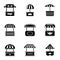 Little shop icons set, simple style