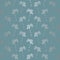 Little silver polka dots Birch tree seamless vector pattern on blue background.