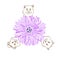 Little smile Bears and Chryzantemum flower in the middle occer ball
