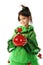 Little smiling girl with Christmas decoration