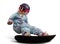 Little snowboarder girl isolated