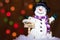 Little snowman figurine welcomes winter in the spotlight