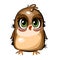 Little sparrow. Funny chick. Cute and funny baby bird. The isolated object on a white background. Illustration. Cartoon