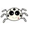 Little spider skeleton character with fangs for your Halloween design.