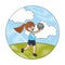 little sport girl holding volleyball ball