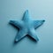 Little Star: Blue Star Shaped Felt Object On A Minimal Background