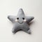 Little Star: Grey Felt Toy With Smiley Face - Fujifilm Pro 400h Style