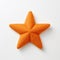Little Star: Orange Felt Star Cushion In The Style Of Ssaku Hanga