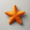 Little Star: Orange Felt Star On Gray Background