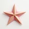 Little Star: Pink Paper Star On White Background