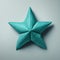 Little Star: A Teal Polyester Paper Star On A Gray Background