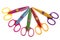 Little student colorful plastic scissors