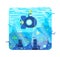 Little submarine explores the ruins of an ancient sunken city - vector cartoon illustration in flat stile