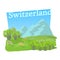 Little switzerland icon, cartoon style