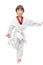 Little tae kwon do boy martial art warm up