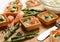 Little Tarts of Smoked Salmon, mayonnaise and asparagus