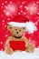 Little Teddy bear with christmas card