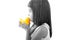 Little toddler girl kissing a yellow bath duck