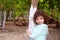 Little tourist girl posing in Mayan Riviera Jungle