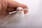 Little toy model bird of white color