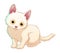 Little Turkish Angora Cat Cartoon Animal Illustration