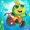 The Little Turtle Rides a Bicycle Underwater