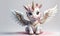 Little Unicorn Wings Cute 3D Art Animated Graphic, Invitation Card Banner Website Design Background - ai generated