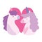 Little unicorns love heart fantasy magic animal cartoon