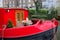 Little Venice. Moored Red Houseboat. London.UK