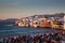 little venice at sunset, mykonos, Greece - luxury travel destiation - greek islands