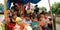 Little village children travelling on trolley during lord Ganesha immersion ceremony