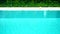 Little wave on water surface in swimming light blue color green plant pool side