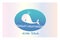 Little whale graphic logo vector