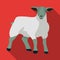 Little white mountain sheep.Scottish fold sheep.Scotland single icon in flat style vector symbol stock illustration.