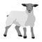 Little white mountain sheep.Scottish fold sheep.Scotland single icon in monochrome style vector symbol stock