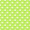 Little white rabbits on green dots seamless pattern