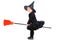 Little witch on broomstick