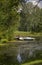 Little wooden Boats anchor at the pier In The Lake of Public Par