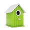 Little Wooden Olive Birdhouse. 3d Rendering