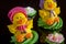 Little yellow chickens Easter decorations