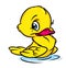 Little yellow duckling cartoon illustration