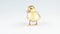 Little yellow duckling walking and quacks