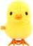 Little yellow Manual Mechanical toy chick doll isolated on transparent white background PNG